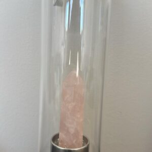 Garrafa Energética com Cristal de Quartzo Rosa