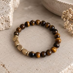 Pulseira Olho de Tigre com Cobre