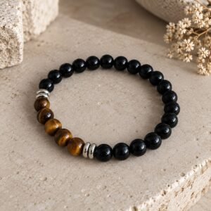 Pulseira Ónix com Olho Tigre